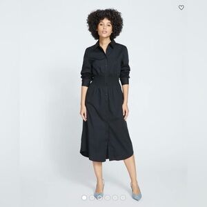 Hamptons Smocked Shirtdress black size 10-12 (Universal Standard XS) runs big